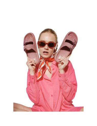 Claquettes Femme Jessy Glitter Vintage Pink